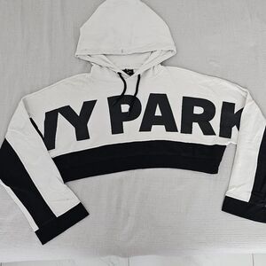 Ivy Park Black and White Cropped Hoodie